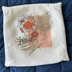 Artistic Throw Pillow Cover with Abstract Face Design